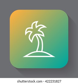 palm line icon, outline vector logo illustration, color linear pictogram isolated on gray