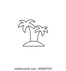 Palm line icon, outline vector illustration, linear pictogram isolated on white