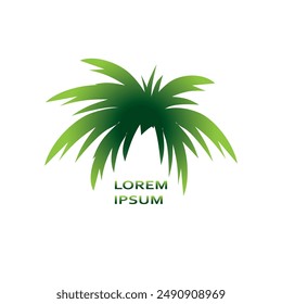 logo de la palma, Vector de hoja de coco, aislado sobre fondo blanco