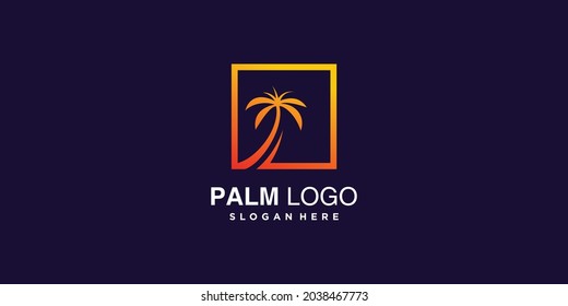 Palm logo collection with creative element concept Premium Vector