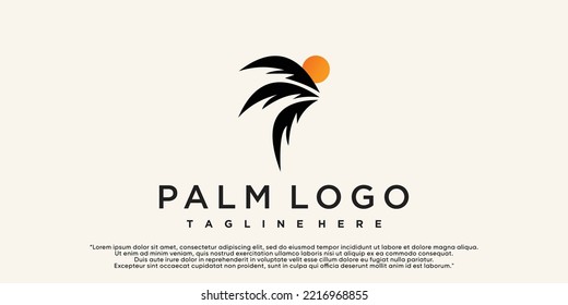 Colección de logotipo de palma con concepto de elemento creativo vector premium vector premium