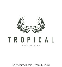 palm logo concept of a palm tree with simple, elegant, minimalist leaves template for cafe, business, restaurant and other product brands