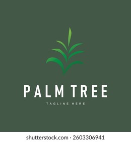 palm logo concept of a palm tree with simple, elegant, minimalist leaves template for cafe, business, restaurant and other product brands