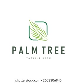 palm logo concept of a palm tree with simple, elegant, minimalist leaves template for cafe, business, restaurant and other product brands