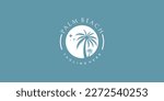 Palm logo with creative design premium vector
