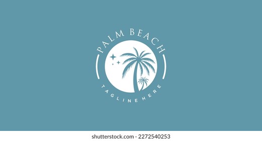 Palm logo with creative design premium vector