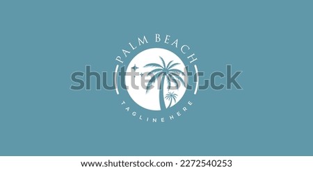 Palm logo with creative design premium vector