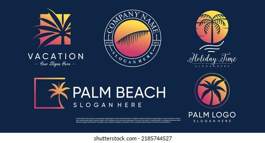 Palm logo design collection with creative element concept idea