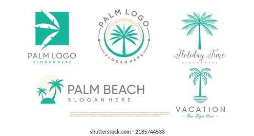 Palm logo design collection with creative element concept idea
