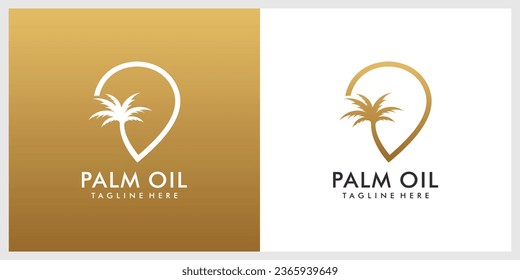Palm logo design creative concept simple Premium Vector