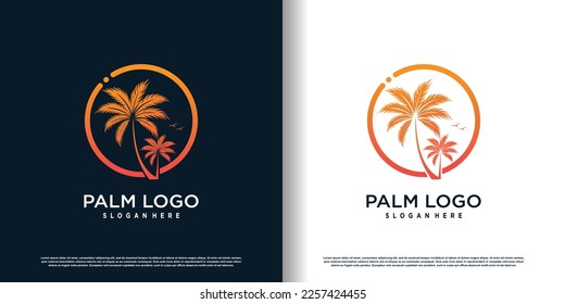 diseño de logotipo de palma con concepto único creativo vector premium
