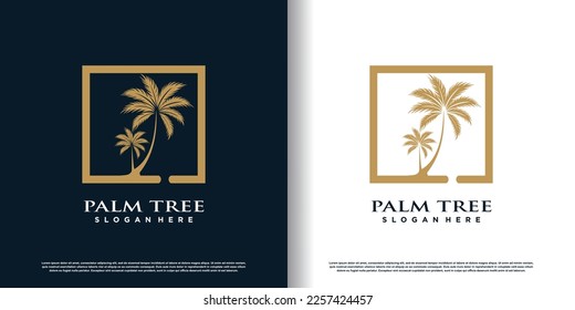 palm logo design with creative unique concept premium vector