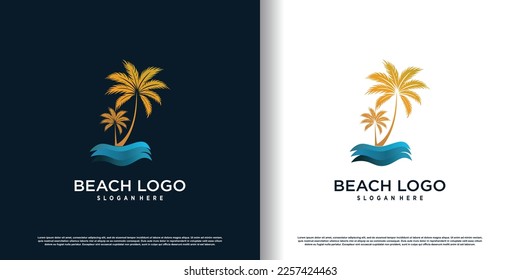 palm logo design with creative unique concept premium vector