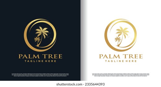 palm logo design with creative unique concept premium vector