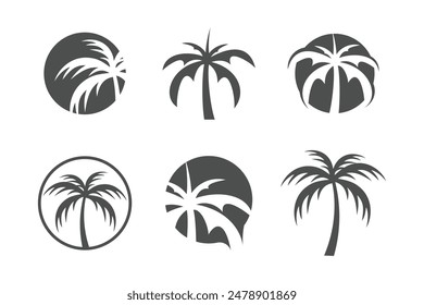 Palm logo design element idea with creative concept high resolution vector