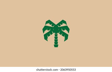 PALM LOGO DESIGN WITH NEGATIVE SPACE EFFECT FOR ILLUSTRATION USE