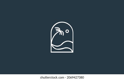 PALM LOGO DESIGN WITH NEGATIVE SPACE EFFECT FOR ILLUSTRATION USE