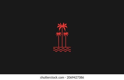 PALM LOGO DESIGN WITH NEGATIVE SPACE EFFECT FOR ILLUSTRATION USE