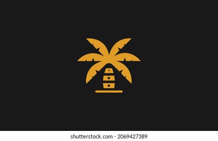 PALM LOGO DESIGN WITH NEGATIVE SPACE EFFECT FOR ILLUSTRATION USE