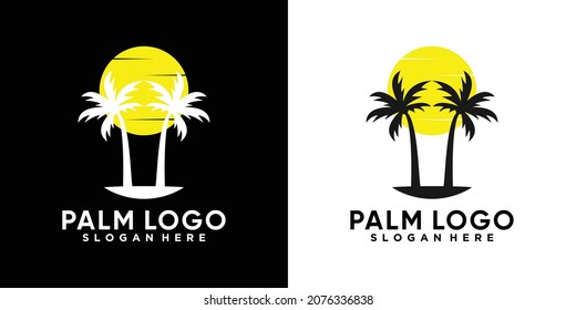 palm logo design with stlye and creative concept