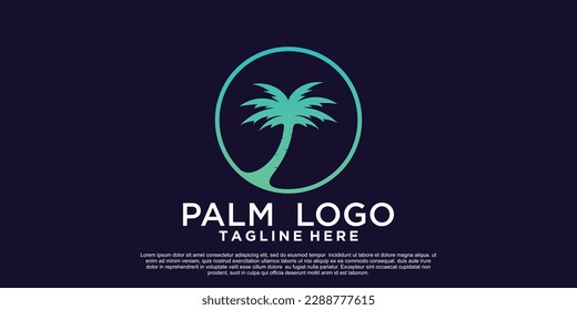 Diseño del logotipo de la palma con concepto único Vector Premium Parte 8