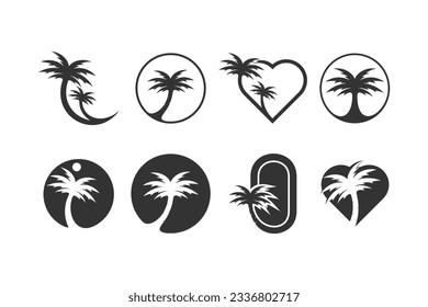Colección vectorial de diseño de logotipo de palma con idea única