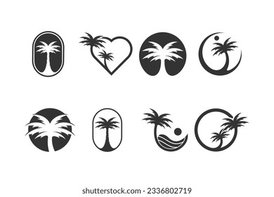 Palm logo design vector collection with unique idea