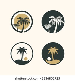 Palm logo design vector collection with unique idea