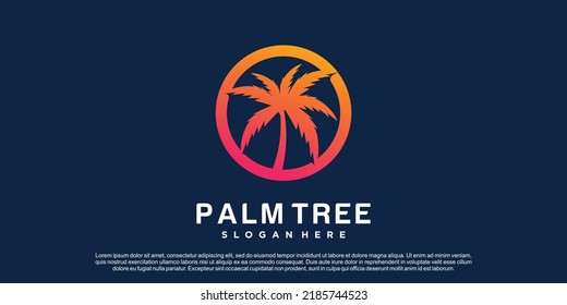 Palm logo design vector with creative concept idea