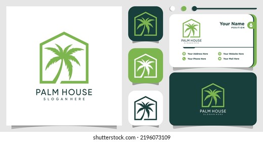 Palm logo design vector with creative simple and unique concept
