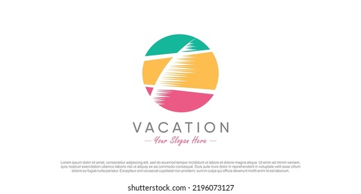 Palm logo design vector with creative simple and unique concept