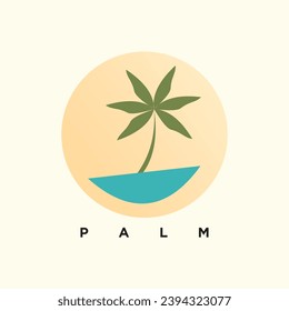 Palm logo design vector icon with creative idea business