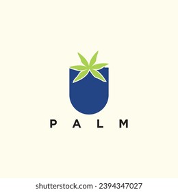 Palm logo design vector icon with creative idea business
