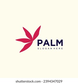 Palm logo design vector icon with creative idea business
