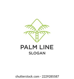Plantilla de diseño plano del icono del logotipo de la palma
