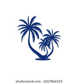Palm logo icon template and symbol vector tree design