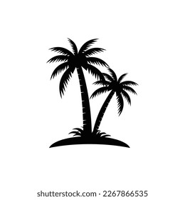 Palm logo icon template and symbol vector tree design