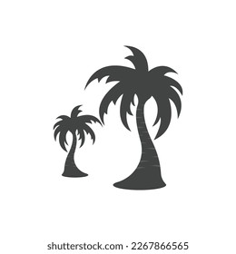 Plantilla de icono del logotipo de la palma y diseño del árbol del vector de símbolos