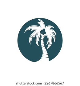 Palm logo icon template and symbol vector tree design