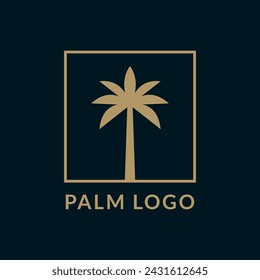 Ilustración vectorial del icono del logotipo de palma