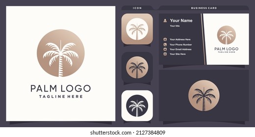 Palm logo with modern unique concept for business Premium Vector