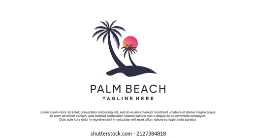 Palm logo with modern unique concept for business Premium Vector