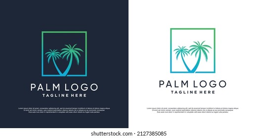 Palm logo with modern unique concept for business Premium Vector