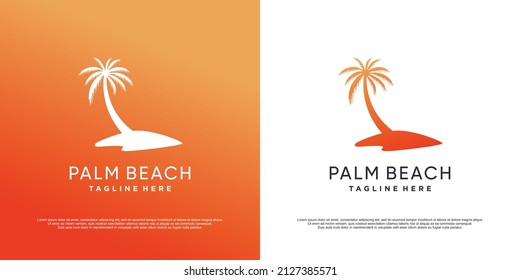 Palm logo with modern unique concept for business Premium Vector