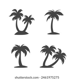 Palm logo silhouette, coconut trees logo vector