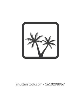 Palm logo template design vector. beach , sea