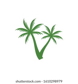 Palm logo template design vector. beach , sea