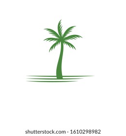 Palm logo template design vector. beach , sea