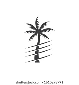 Palm logo template design vector. beach , sea