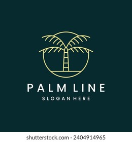 Diseño de ilustración vectorial de la plantilla de logotipo de la palma